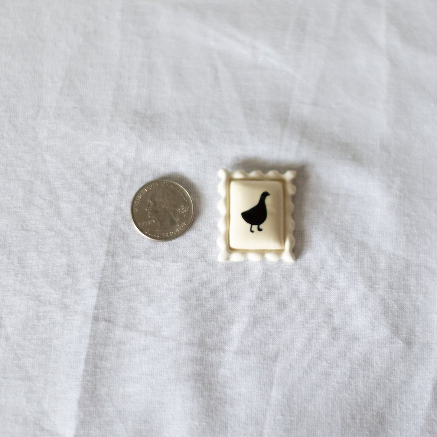 Goose Postage Stamp Ceramic Magnet