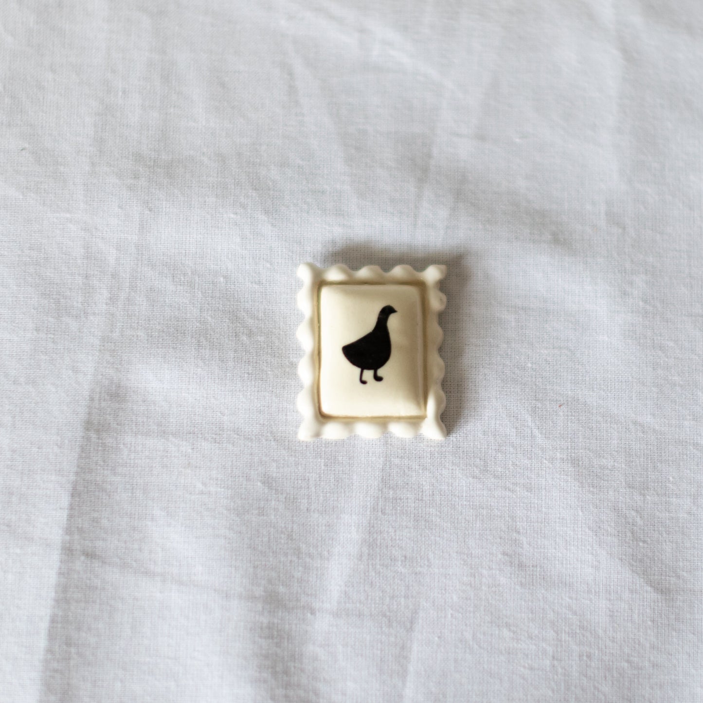 Goose Postage Stamp Ceramic Magnet