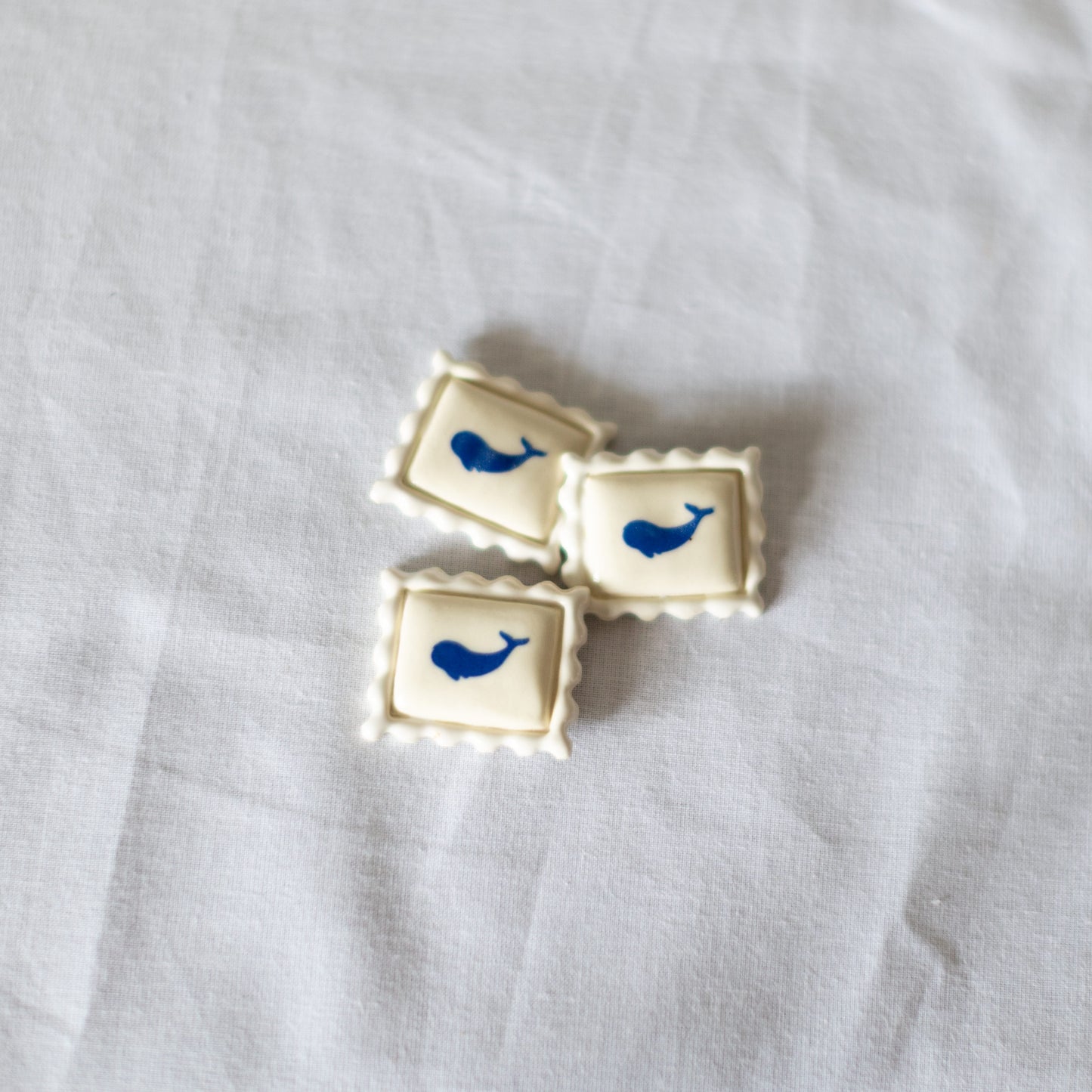 Whale Postage Stamp Ceramic Magnet