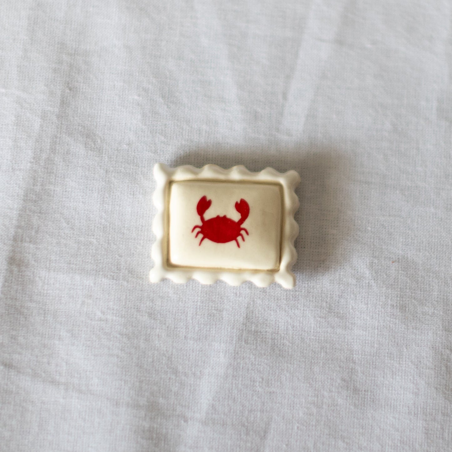 Crab Postage Stamp Ceramic Magnet
