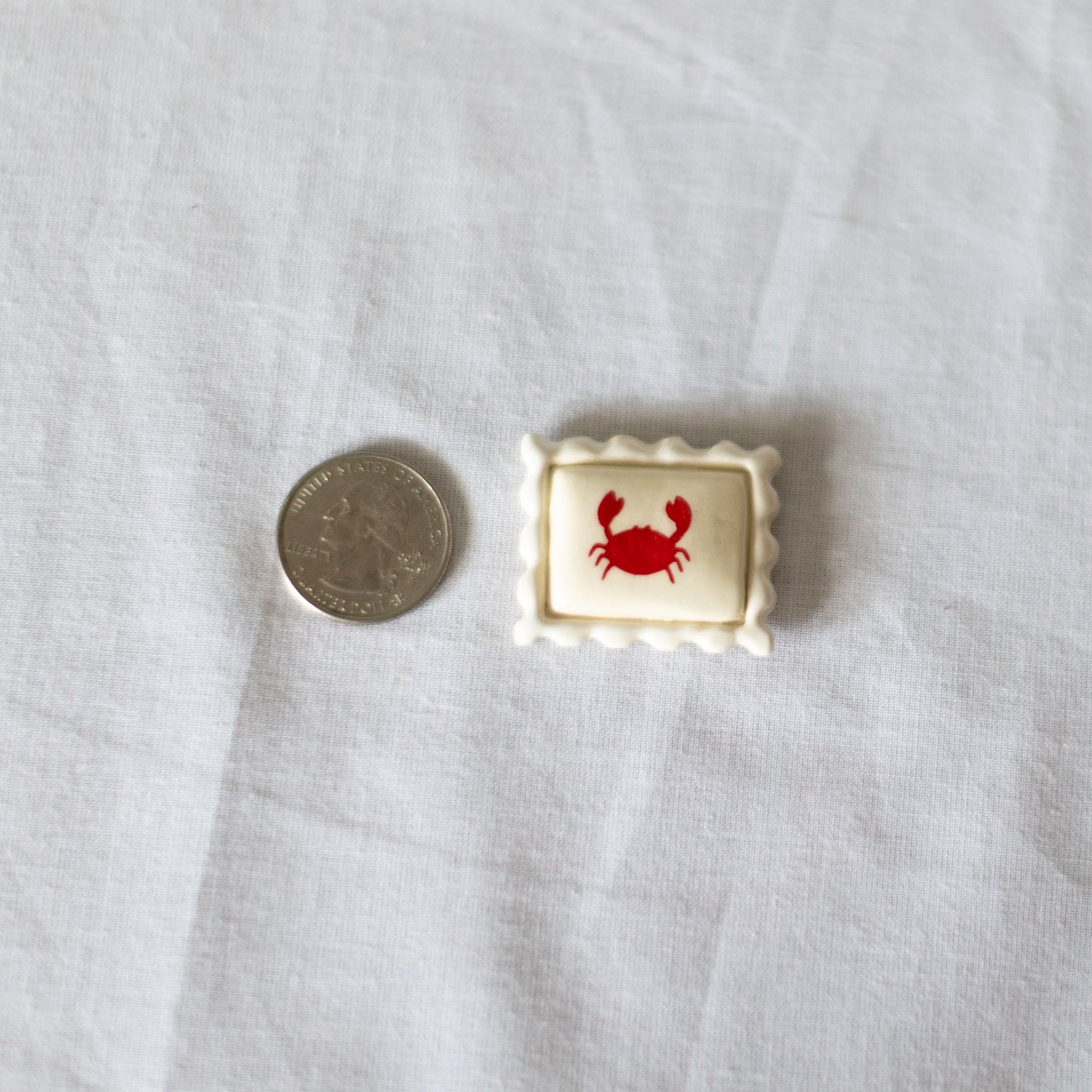 Crab Postage Stamp Ceramic Magnet