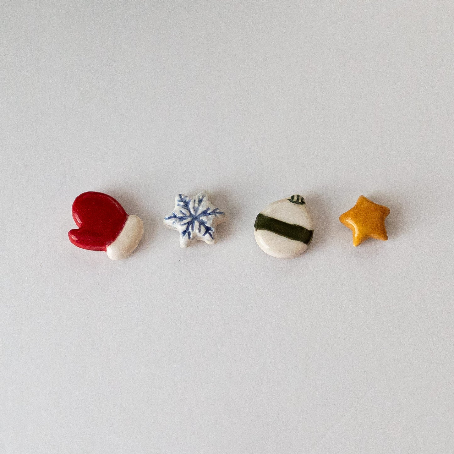 Mini Christmas Ceramic Magnet Set