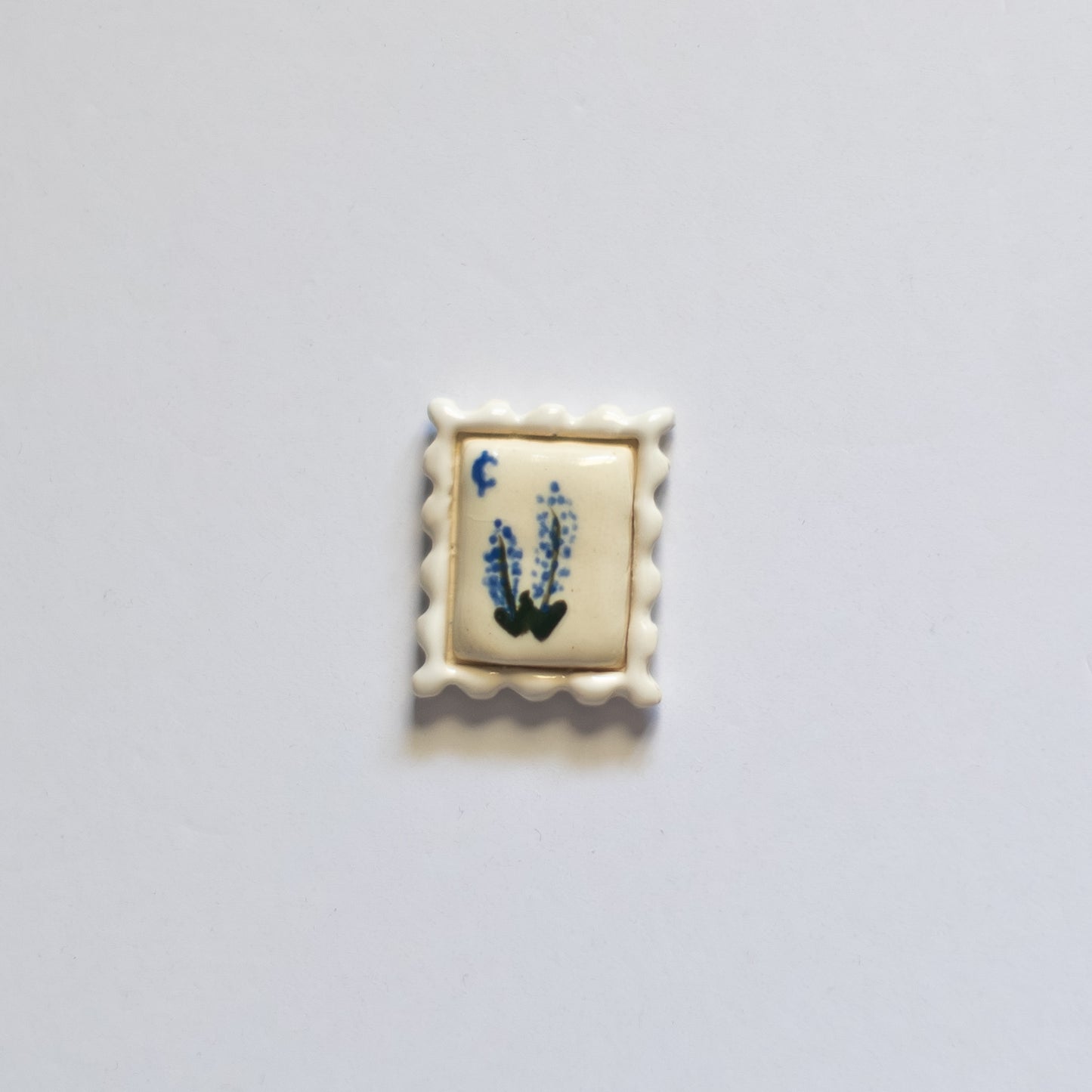 Bluebonnet Postage Stamp Ceramic Magnet