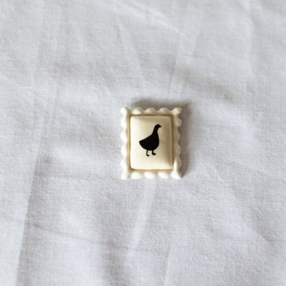 Goose Postage Stamp Ceramic Magnet