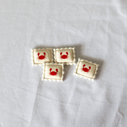 Crab Postage Stamp Ceramic Magnet