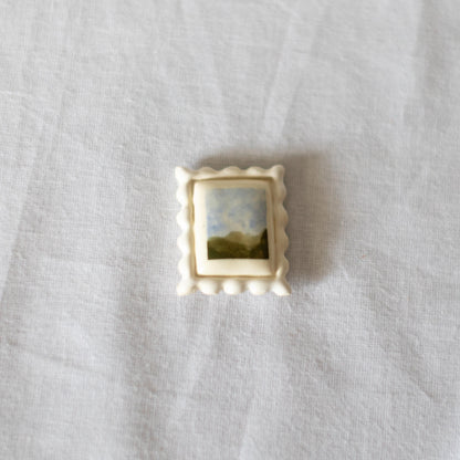 Scenic Postage Stamp Ceramic Magnet