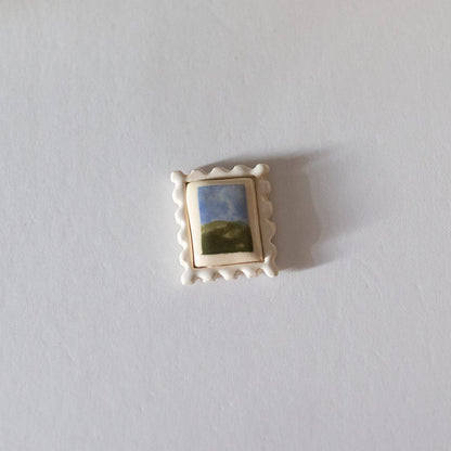 Scenic Postage Stamp Ceramic Magnet
