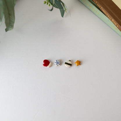 Mini Christmas Ceramic Magnet Set