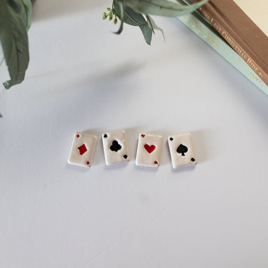 Playing Card Ceramic Magnet Set