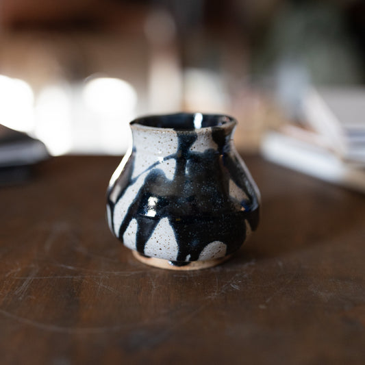 Bud Vase in Splattered Blue