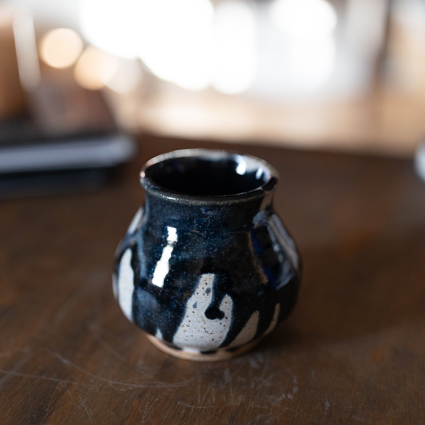 Bud Vase in Splattered Blue