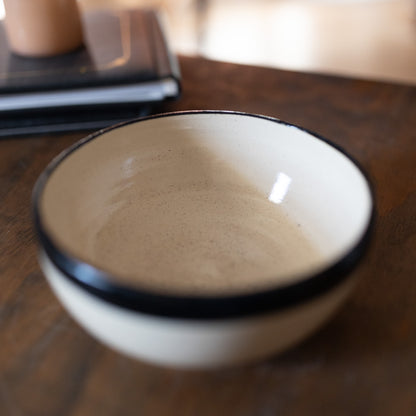 Dinner Bowl in Banded Black