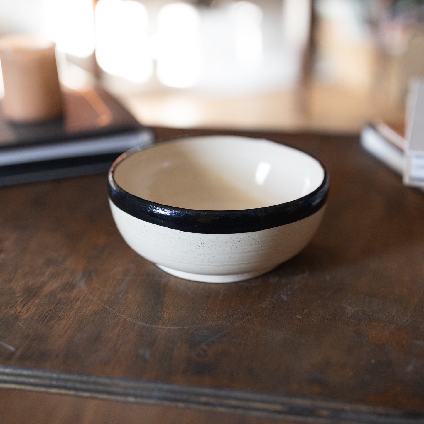 Dinner Bowl in Banded Black