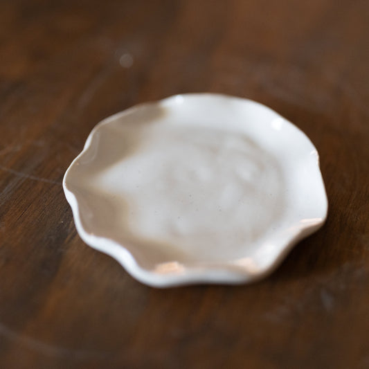 Wavy Jewelry Dish in White