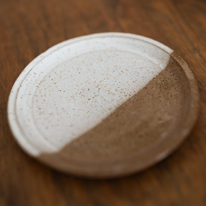 Trinket Dish in Two Tone Speckled White