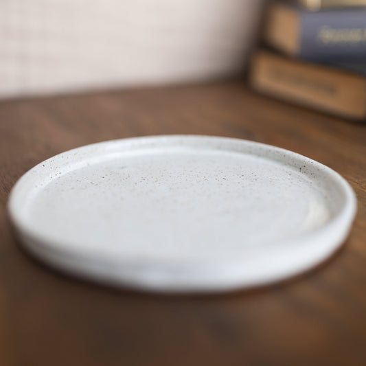 Trinket Dish in Speckled White