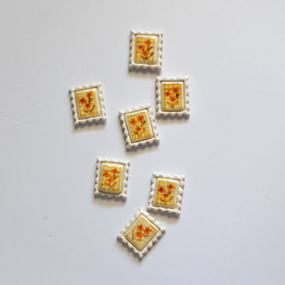 Buttercup + Gingham Postage Stamp Ceramic Magnet