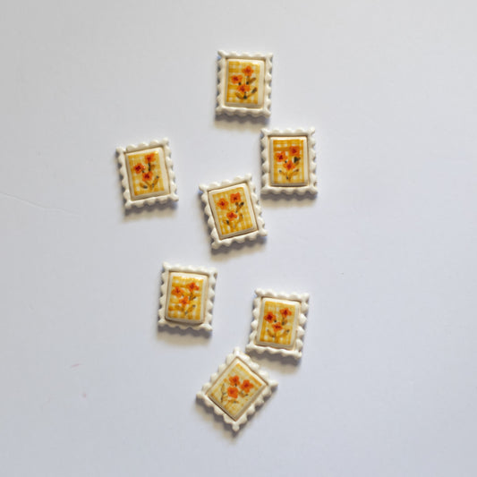 Buttercup + Gingham Postage Stamp Ceramic Magnet