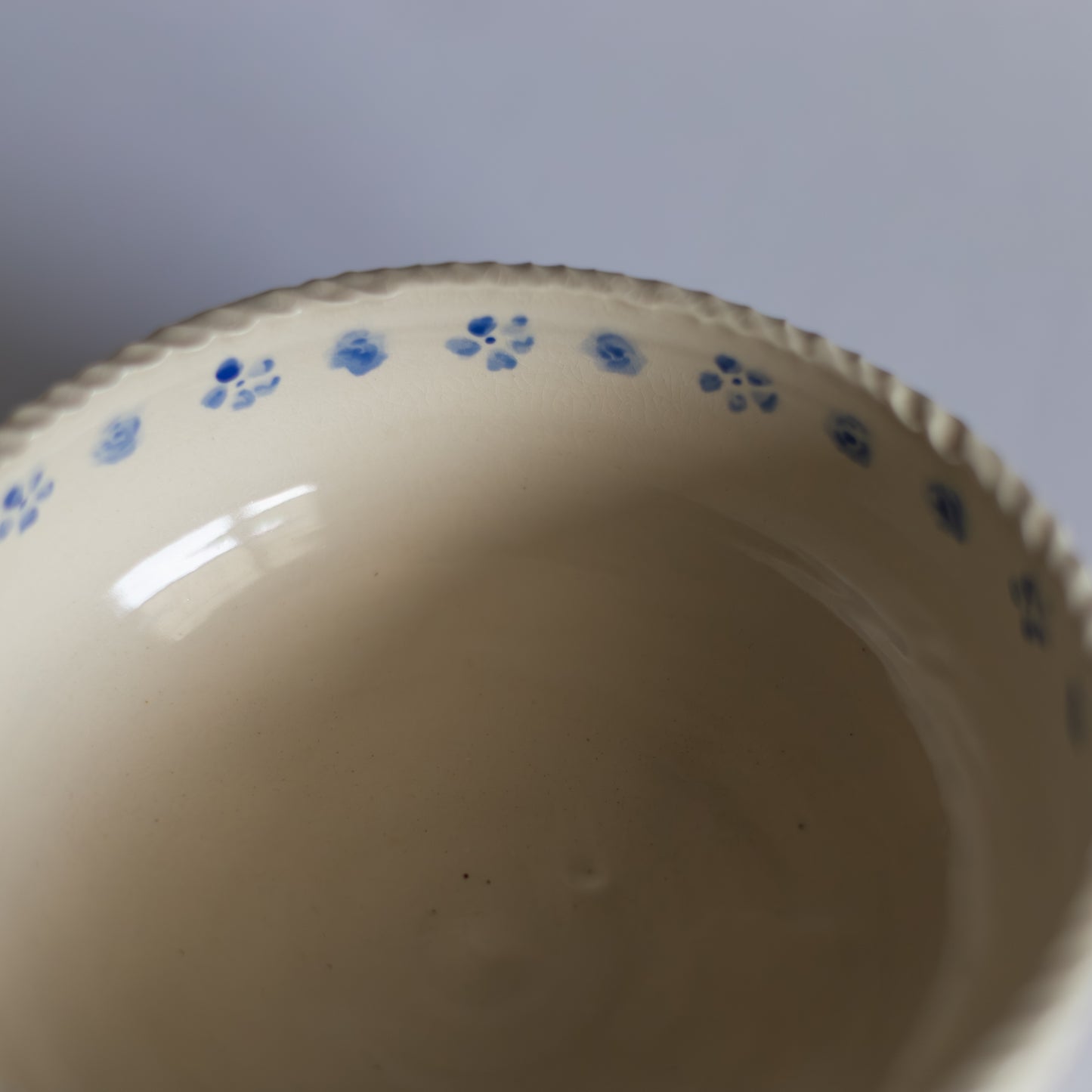 Large Floral Serving Bowl in Natural