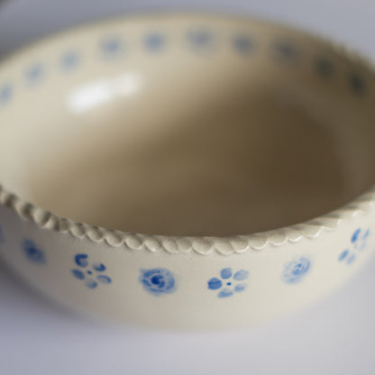 Large Floral Serving Bowl in Natural