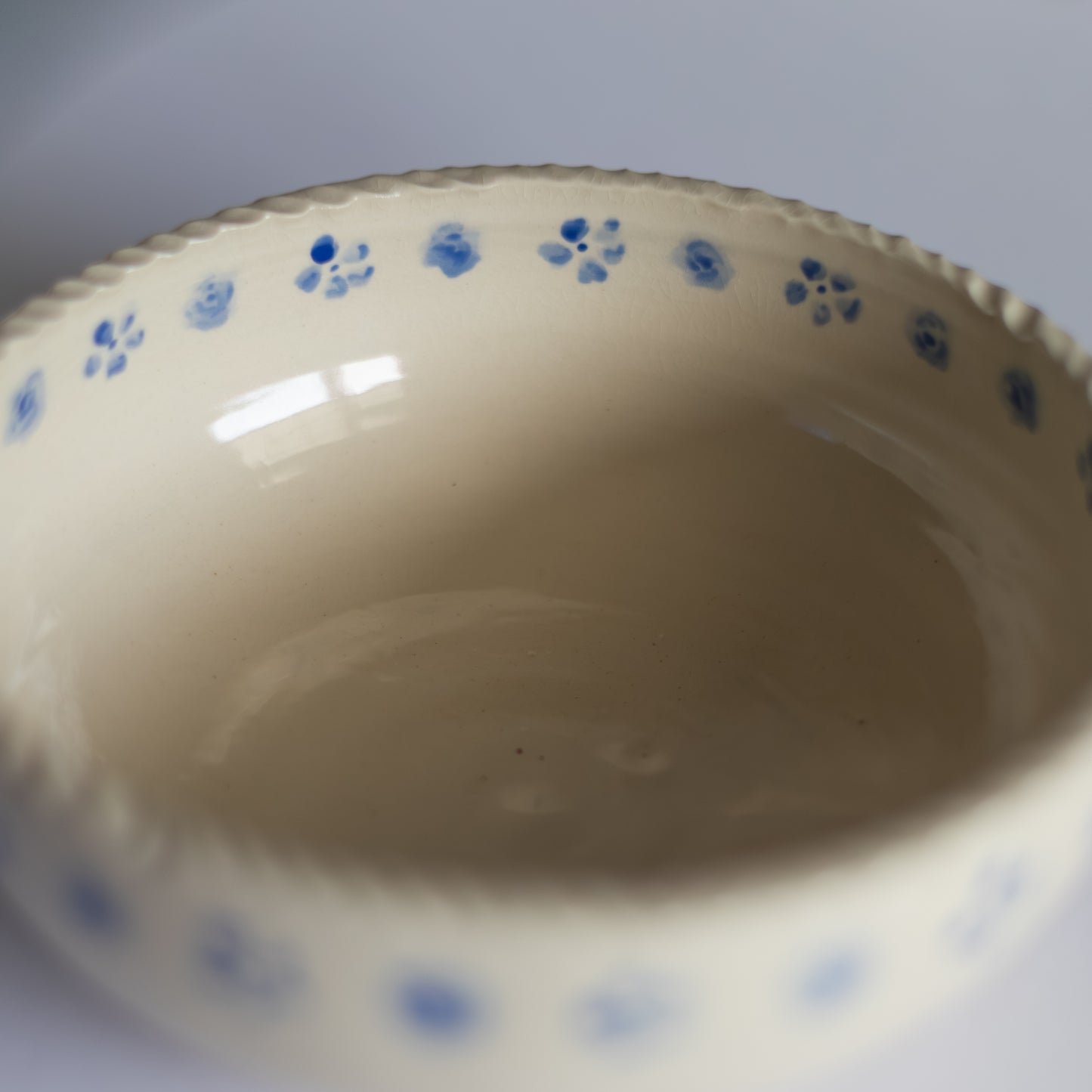 Large Floral Serving Bowl in Natural