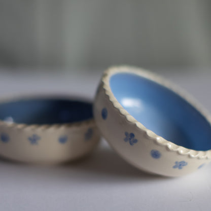 Floral Braided Snack Bowl in Light Blue