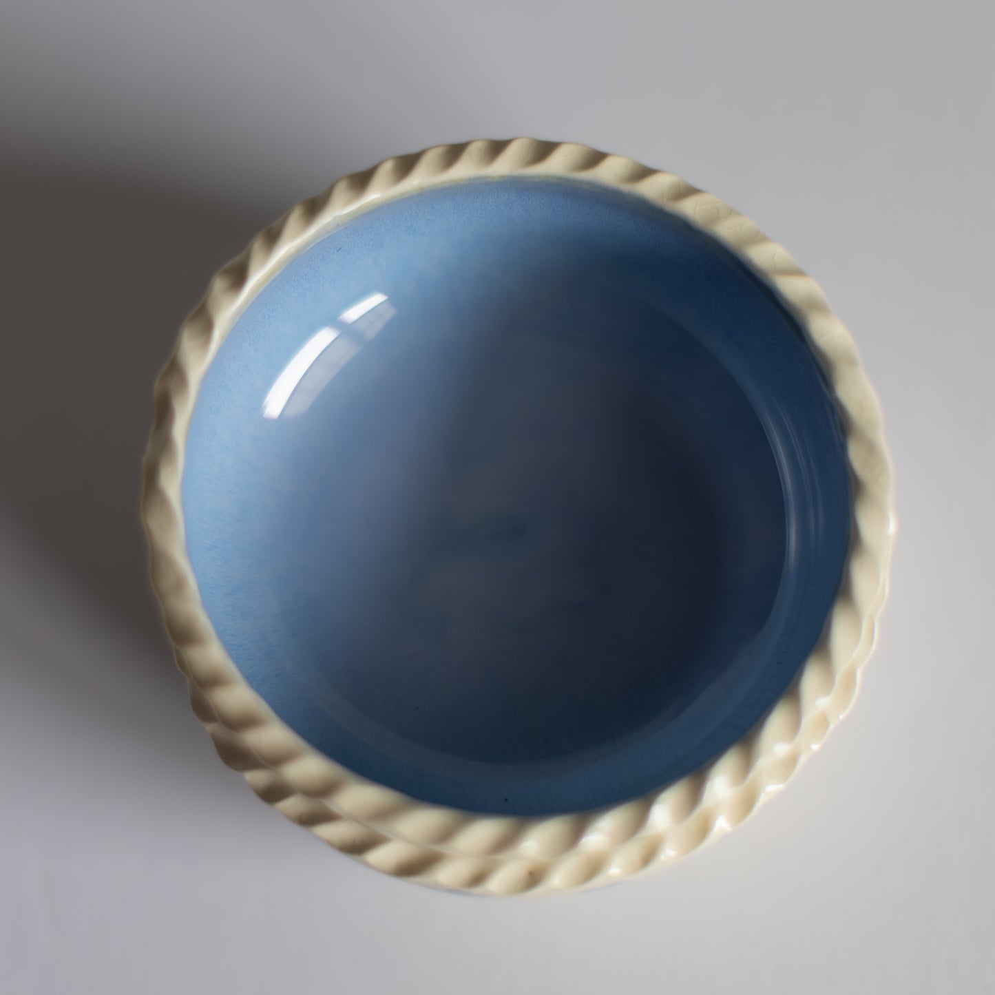 Floral Braided Snack Bowl in Light Blue